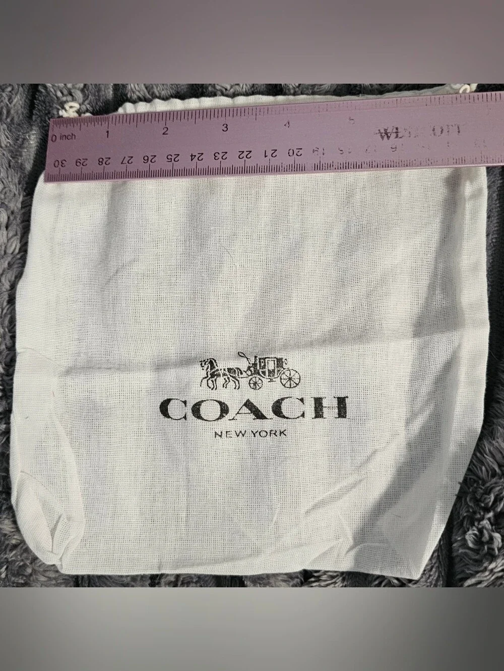 Small Coach Dust Bag White And Black